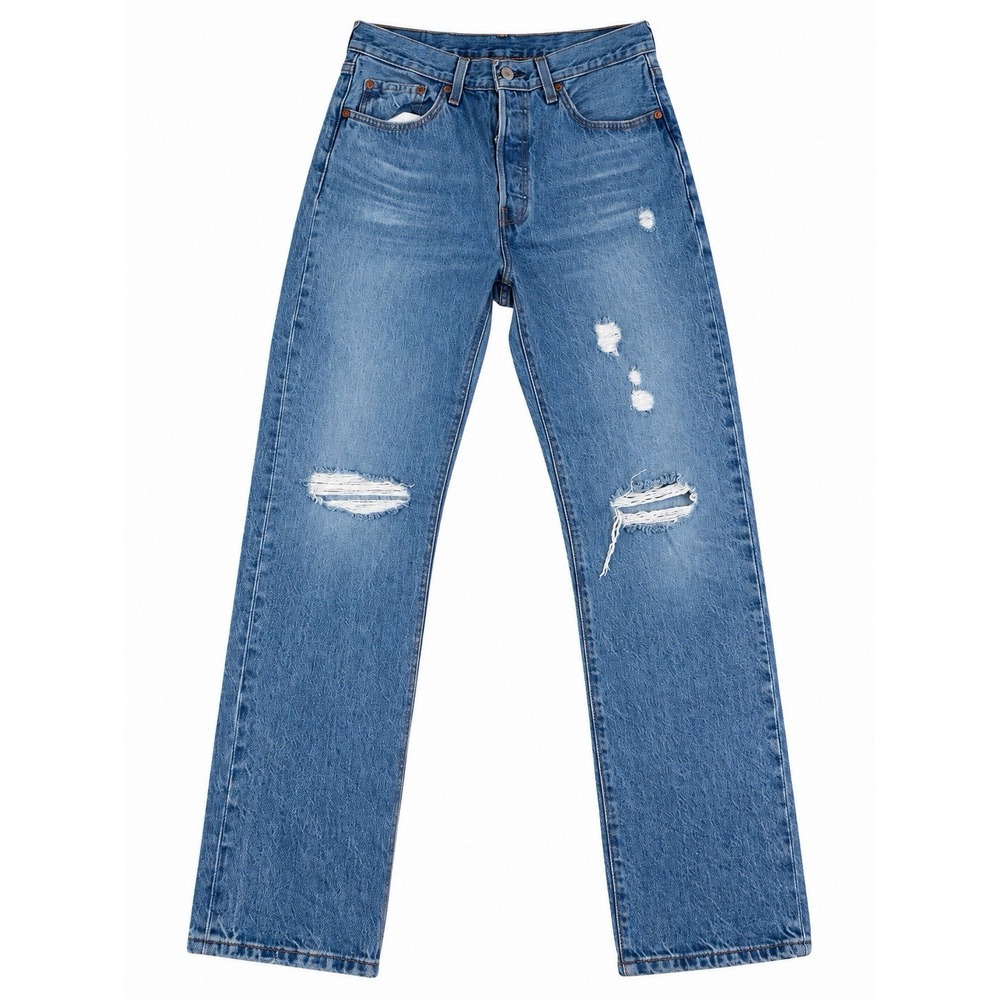 Levi's Women's Premium Denim 501 Jeans 28x30 Distressed Button Fly